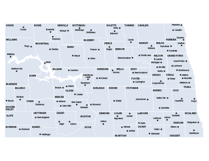 North Dakota Counties